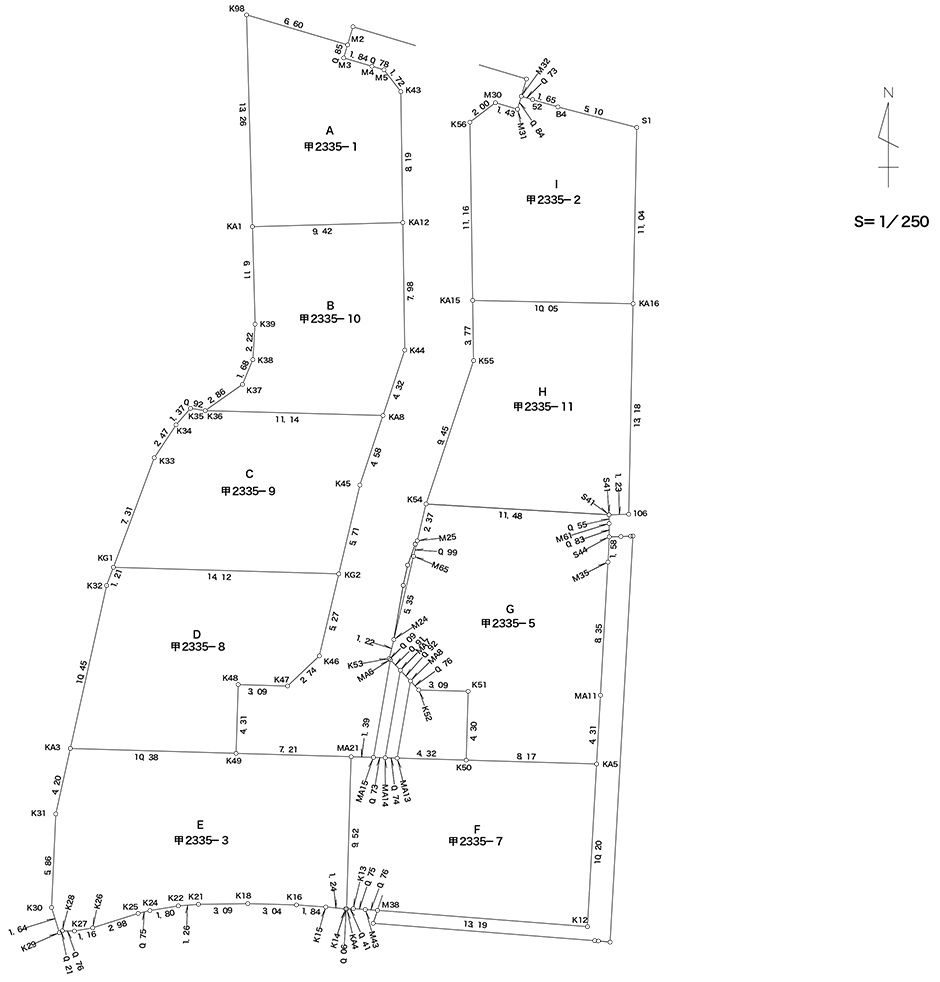 平井町9区画分譲地区面図