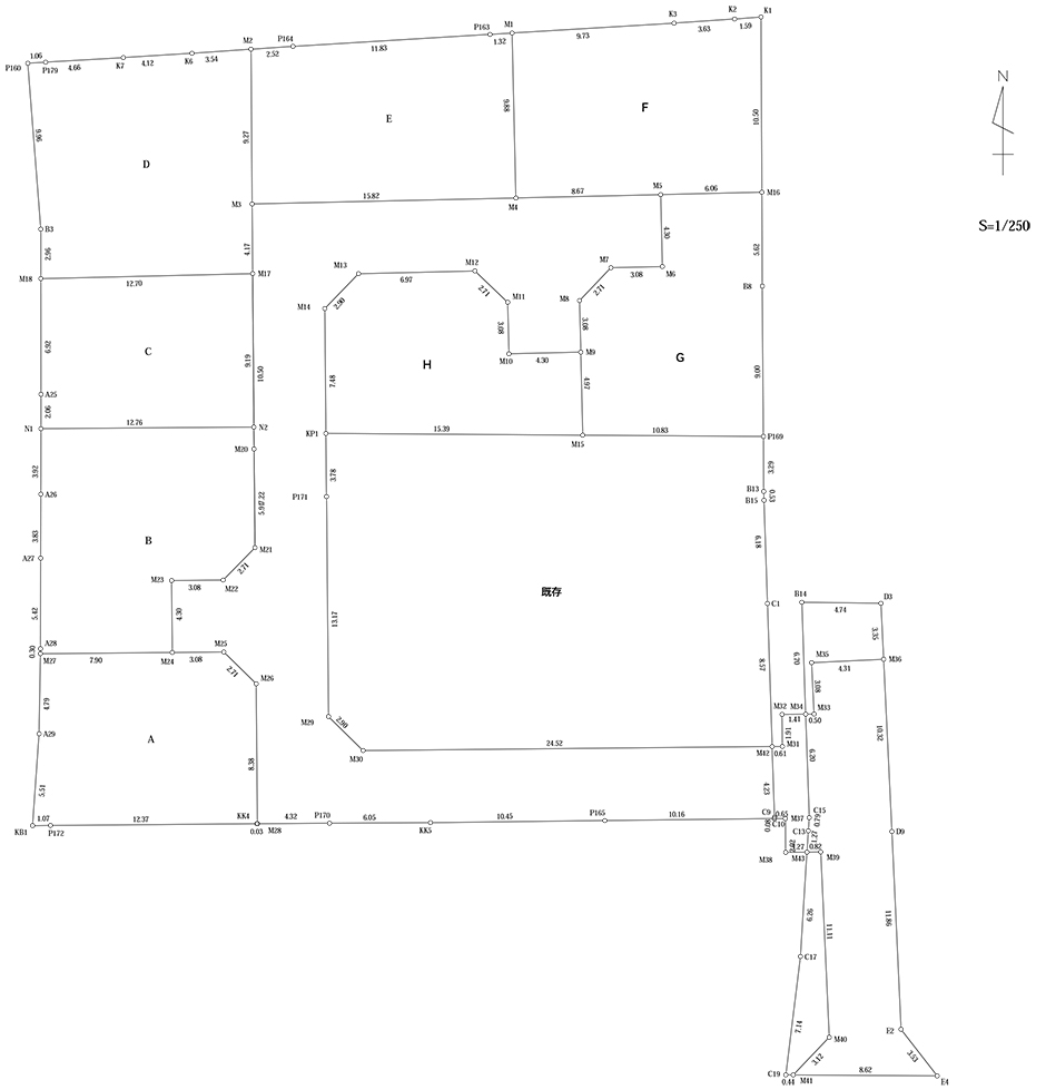 別府町8区画分譲地区面図